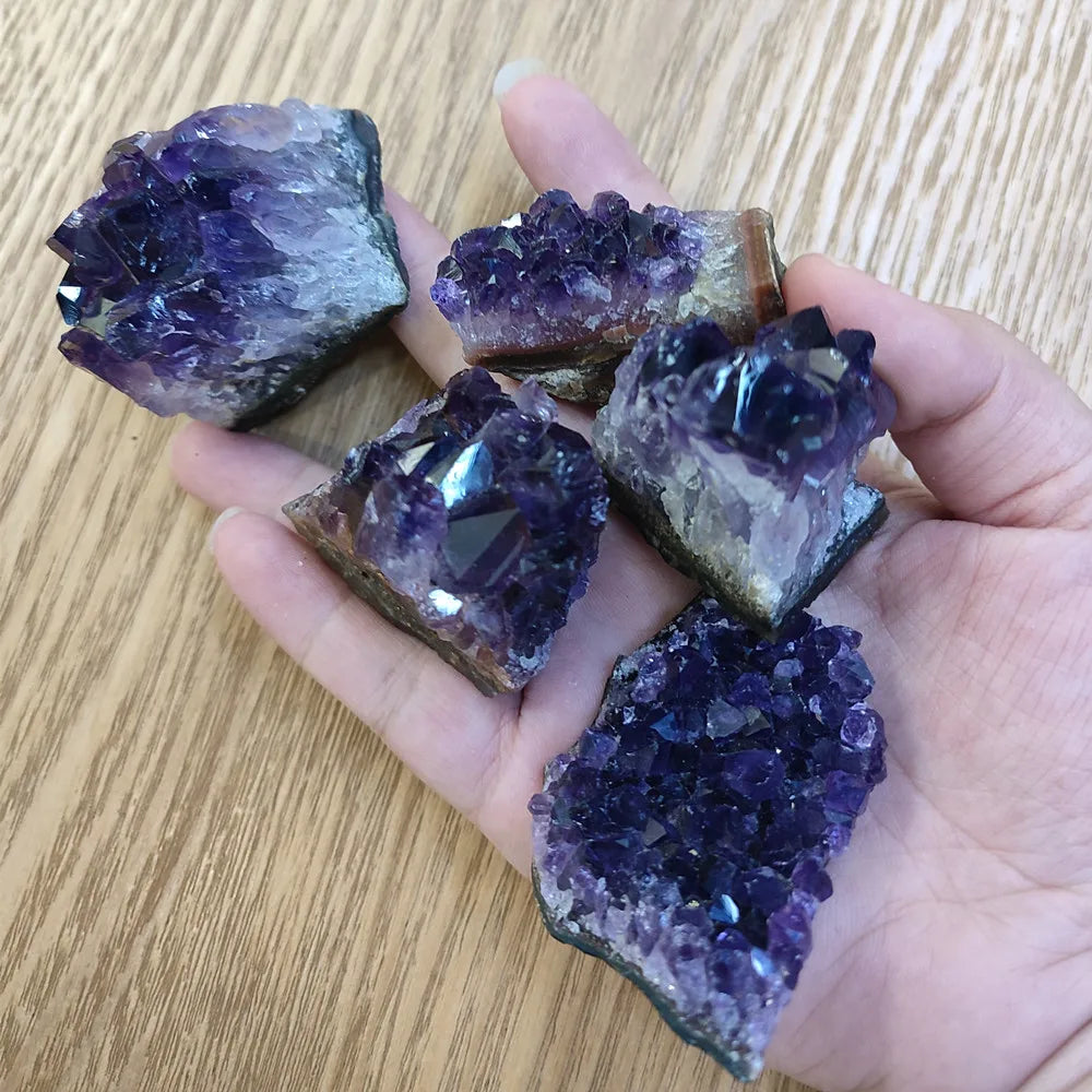 10-70g 30-50mm Amethyst Geode Natural Crystal Quartz Stone Wand Point Energy Healing Mineral Stone Rock Home Decor Geode