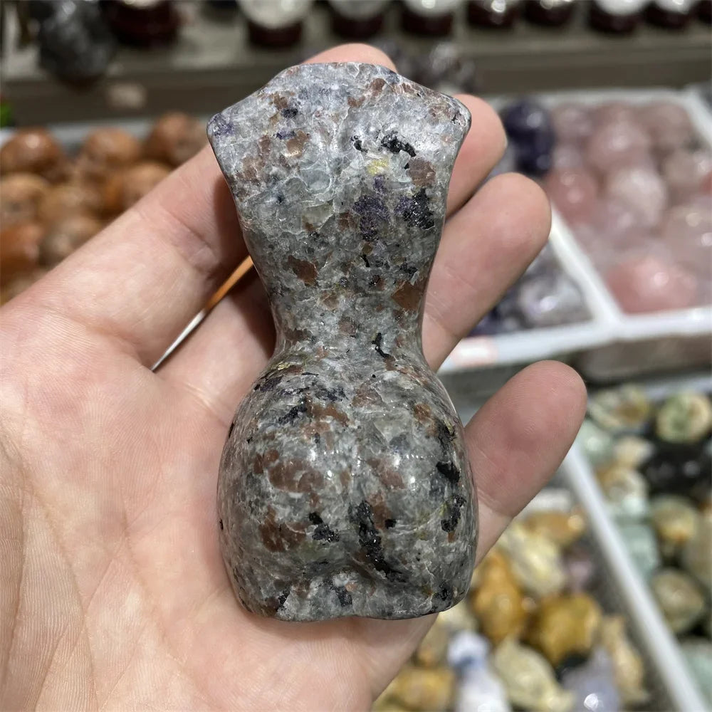 Natural Crystal Goddess Yooperlite Statue Powerful Chakra Energy Wicca Flame Stones Woman Torso Healing Spiritual Witchcraft